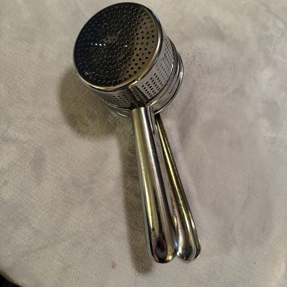 Vintage Spaetzle Maker Potato Ricer Aluminum Chrome strainer masher - Picture 5 of 6